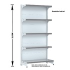 Gondola Parede 202 Fit Ate 4 Metros Branco 20 Bandeja Pe Cinza