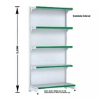 Gondola Parede 202 Fit Ate 4 Metros Branco 20 Bandeja Pe Verde