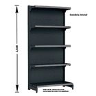 Gondola Parede 202 Fit Ate 4 Metros Preto 20 Bandeja Pe Cinza