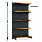 Gondola Parede 202 Fit Ate 4 Metros Preto 20 Bandeja Pe Laran