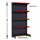 Gondola Parede 202 Fit Ate 4 Metros Preto 20 Bandeja Pe Verme