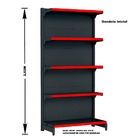 Gondola Parede 202 Fit Ate 5 Metros 1 Canto Preto 30b Pe Verm