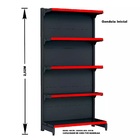 Gondola Parede 202 Fit Ate 5 Metros 1 Canto Preto 30b Pe Verm