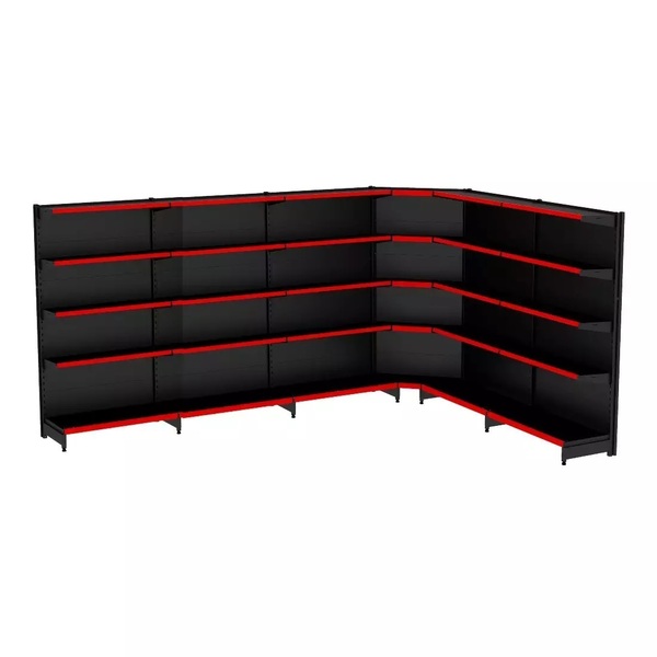 Gondola Parede 202 Fit Ate 5 Metros 1 Canto Preto 30b Pe Verm