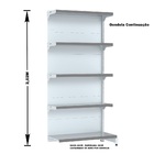 Gondola Parede 202 Fit Ate 5 Metros Branco 25 Bandeja Pe Cinza