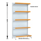 Gondola Parede 202 Fit Ate 5 Metros Branco 25 Bandeja Pe Lara