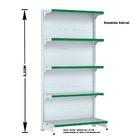 Gondola Parede 202 Fit Ate 5 Metros Branco 25 Bandeja Pe Verde