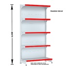 Gondola Parede 202 Fit Ate 5 Metros Branco 25 Bandeja Pe Verm