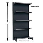 Gondola Parede 202 Fit Ate 5 Metros Preto 25 Bandeja Pe Cinza