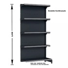 Gondola Parede 202 Fit Ate 5 Metros Preto 25 Bandeja Pe Cinza