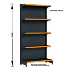 Gondola Parede 202 Fit Ate 5 Metros Preto 25 Bandeja Pe Laran