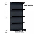 Gondola Parede 202 Fit Ate 5 Metros Preto 25 Bandeja Pe Preto