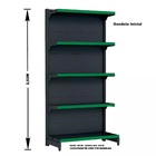 Gondola Parede 202 Fit Ate 5 Metros Preto 25 Bandeja Pe Verde