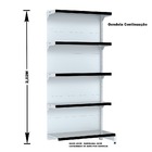 Gondola Parede 202 Fit Continuação Branco 5 Bandeja Pe Preto