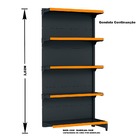 Gondola Parede 202 Fit Continuação Preto 5 Bandeja Pe Laranja