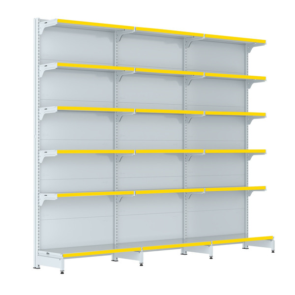 Gondola Parede 202 Fit Farmacia Ate 3 Metros Branco Pe Amarelo