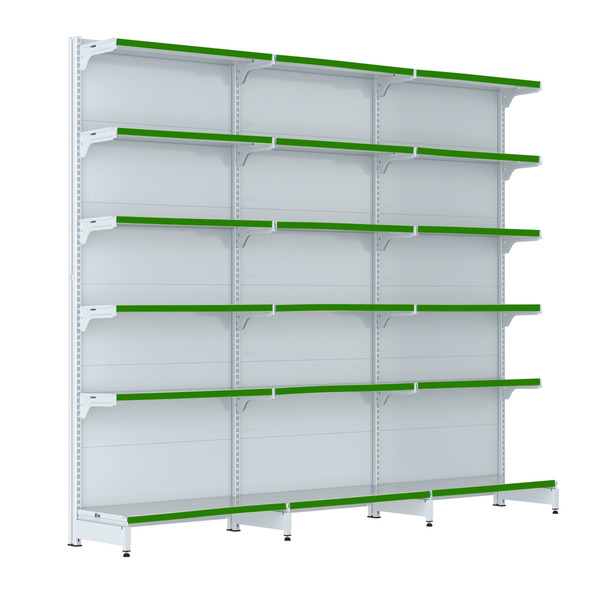 Gondola Parede 202 Fit Farmacia Ate 3 Metros Branco Pe Verde