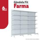 Gondola Parede 202 Fit Farmacia Ate 3 Metros Branco Pe Verde