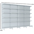 Gondola Parede 202 Fit Farmacia Ate 4 Metros Branco Pe Amarelo