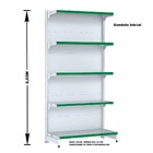 Gondola Parede 202 Fit Inicial Branco 5 Bandeja Pe Verde