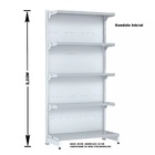 Gondola Parede 202 Fit Inicial Branco 5 Bandeja Sp Etiqueta