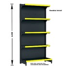 Gondola Parede 202 Fit Inicial Preto 5 Bandeja Pe Amarelo