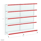 Gondola Parede Flex Branco E Vermelho 2m + 1 Inicial + 1 Cont