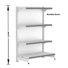 Gondola Ponta 137 Fit Branco 4 Bandeja Pe Cinza