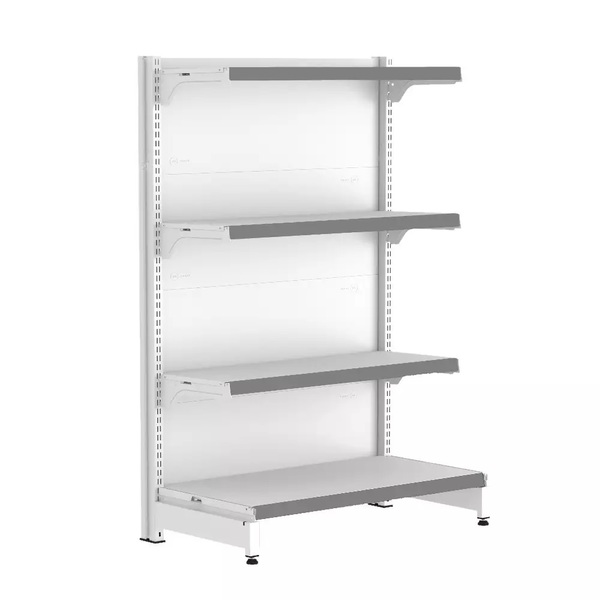 Gondola Ponta 137 Fit Branco 4 Bandeja Pe Cinza