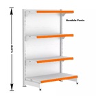 Gondola Ponta 137 Fit Branco 4 Bandeja Pe Laranja