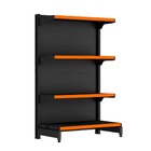 Gondola Ponta 137 Fit Preto 4 Bandeja Pe Laranja