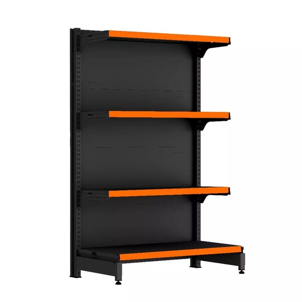 Gondola Ponta 137 Fit Preto 4 Bandeja Pe Laranja