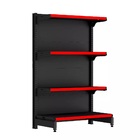 Gondola Ponta 137 Fit Preto 4 Bandeja Pe Vermelho