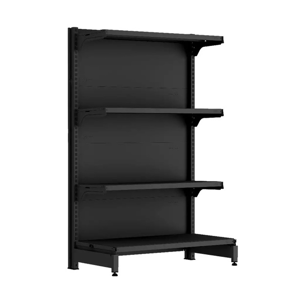 Gondola Ponta 137 Fit Preto 4 Bandeja Sp Etiqueta