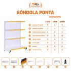 Gôndola Prateleira Preta 4 Níveis 40x30 New Plus 1,40 Ponta P