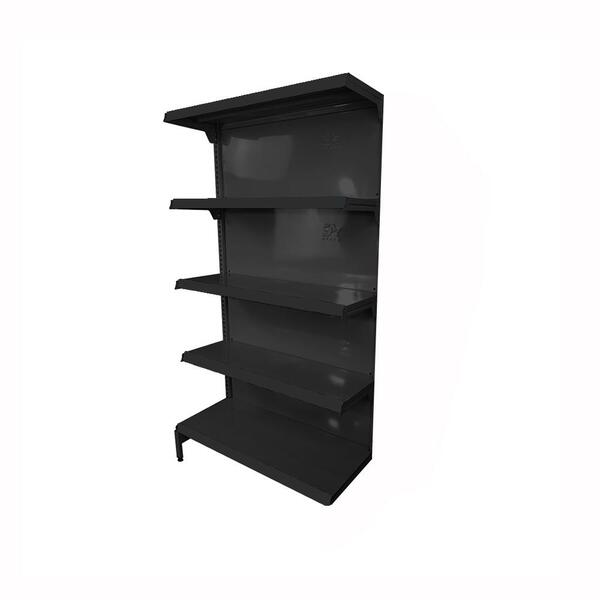 Gôndola Prateleira Preta 5 Níveis 40x30 New Plus 1,70 Parede
