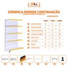 Gôndola Prateleira Preta 5 Níveis 40x30 New Plus 1,70 Parede