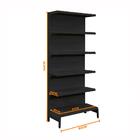 Gôndola Prateleira Preta 6 Níveis 40x30 New Plus 2,00 Parede