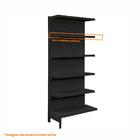 Gôndola Prateleira Preta 6 Níveis 40x30 New Plus 2,00 Parede