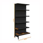 Gôndola Prateleira Preta 6 Níveis 40x30 New Plus 2,00 Parede