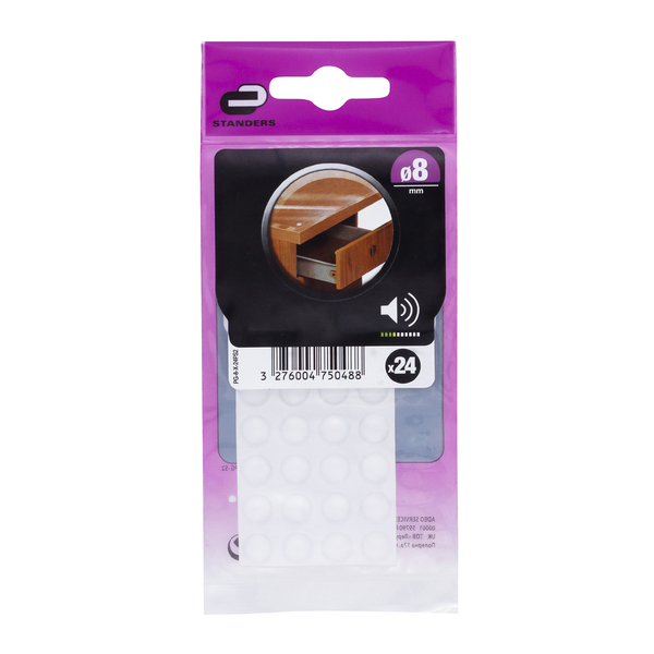 Gota de Silicone Anti-Impacto Adesivo Redondo Incolor 8mm 24 unidades