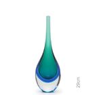 Gota Mini Alta Em Murano Bicolor Verde Com Água-marinha Cadoro