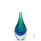 Gota Mini Média Em Murano Bicolor Verde Com Água-marinha Cado