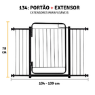 Grade De Porta Portão Proteção Cachorro Criança 134/139 Cm -