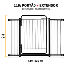 Grade De Porta Portão Proteção Cachorro Criança  119/124 Cm -