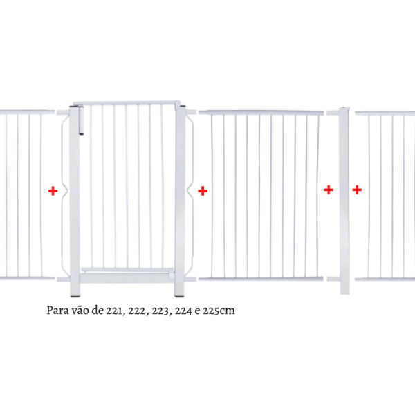 Grade E Portão Para Cachorro Bebê Pet  Vãos De 221cm A 225cm