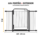 Grade Portão De Proteção Cachorro Criança Pet 129/134 Cm - Pr
