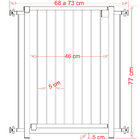 Grade Portão Pet Bebê Divisor Ambiente 68 A 143 Cm Preto