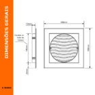 Grade Ventilação Quadrada 150mm