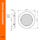 Grade Ventilação Redonda 150mm